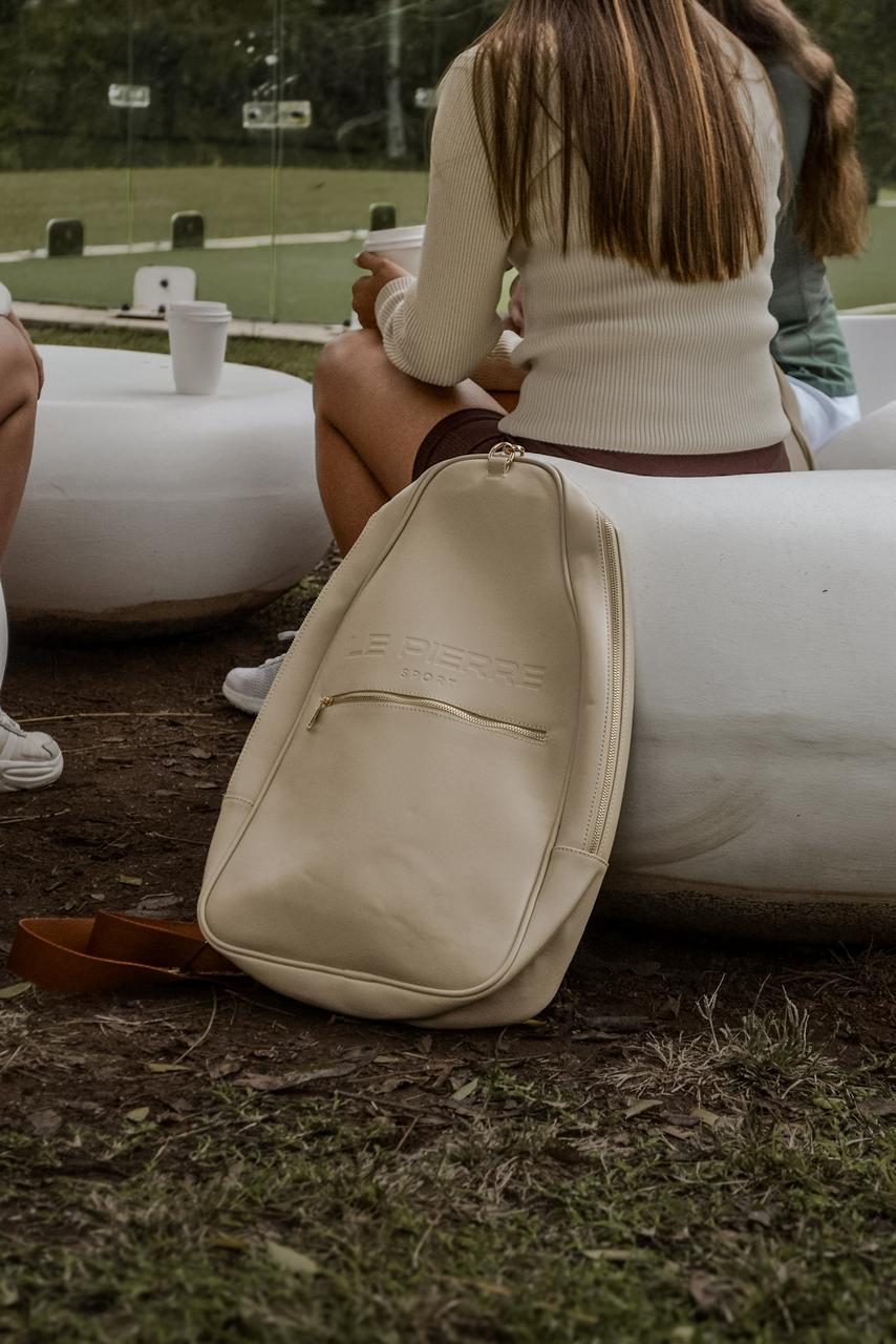 Le Pierre Sport bag placed beside a court lounge